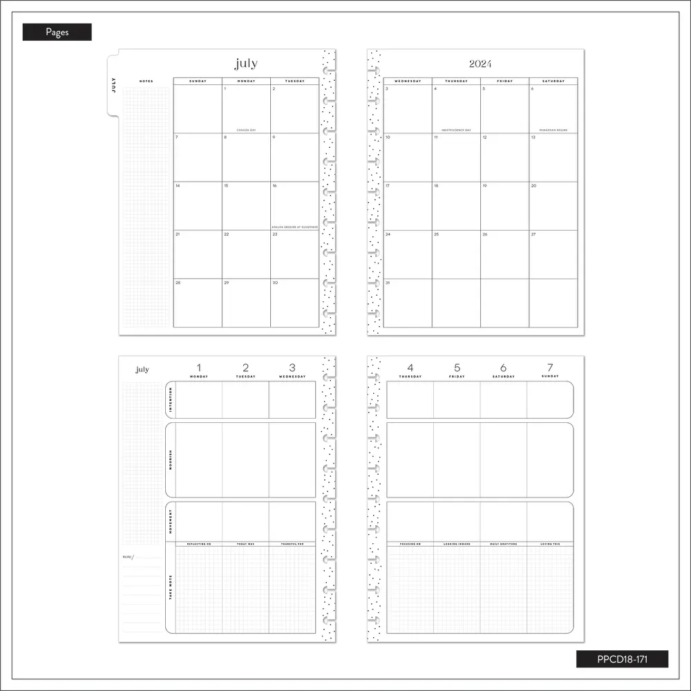 2024 Balanced Soul Happy Planner - Classic Wellness Layout - 18 Months