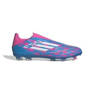 adidas F50 League Laceless FG Firm Ground Soccer Cleat Solar Blue/ White/ Solar Pink