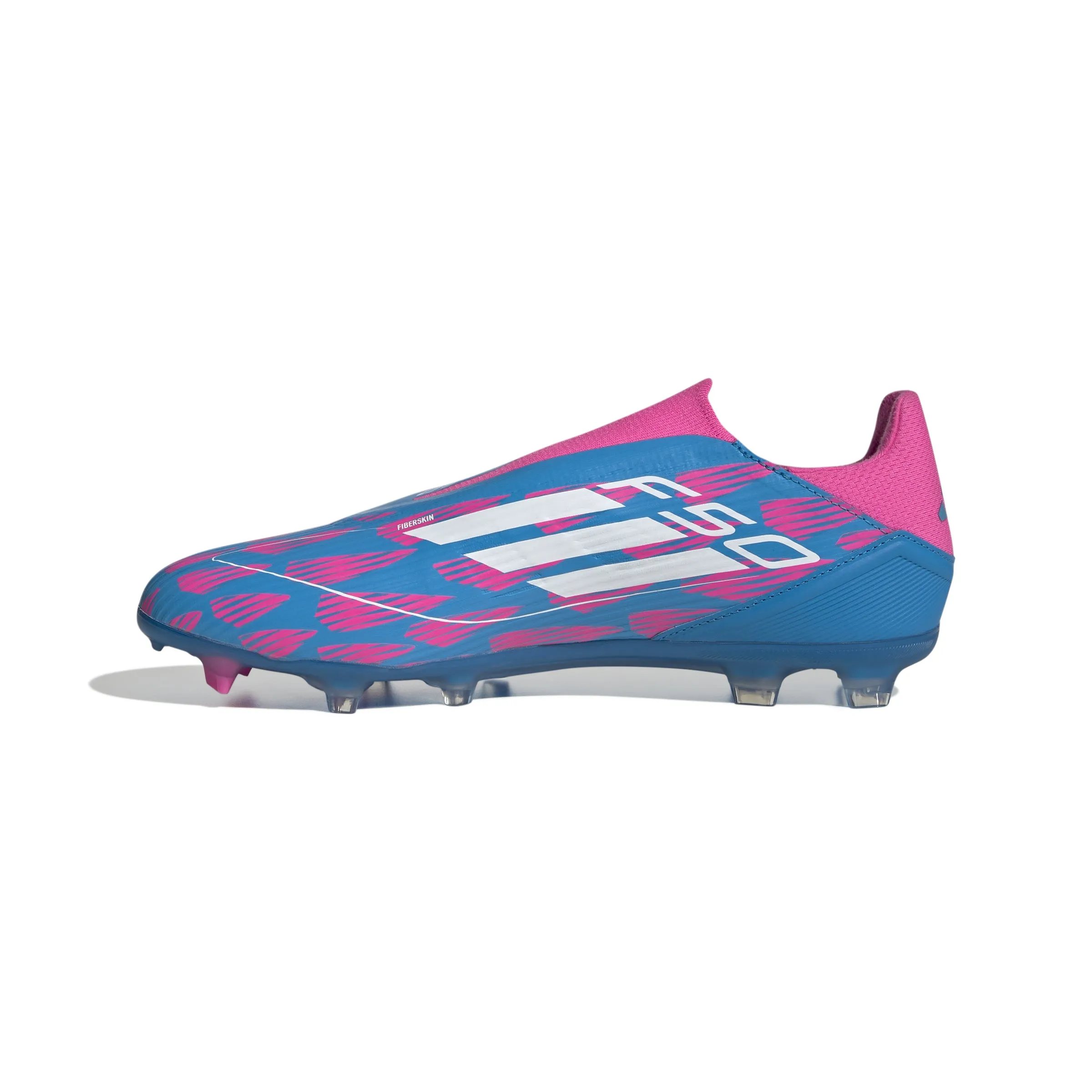 adidas F50 League Laceless FG Firm Ground Soccer Cleat Solar Blue/ White/ Solar Pink