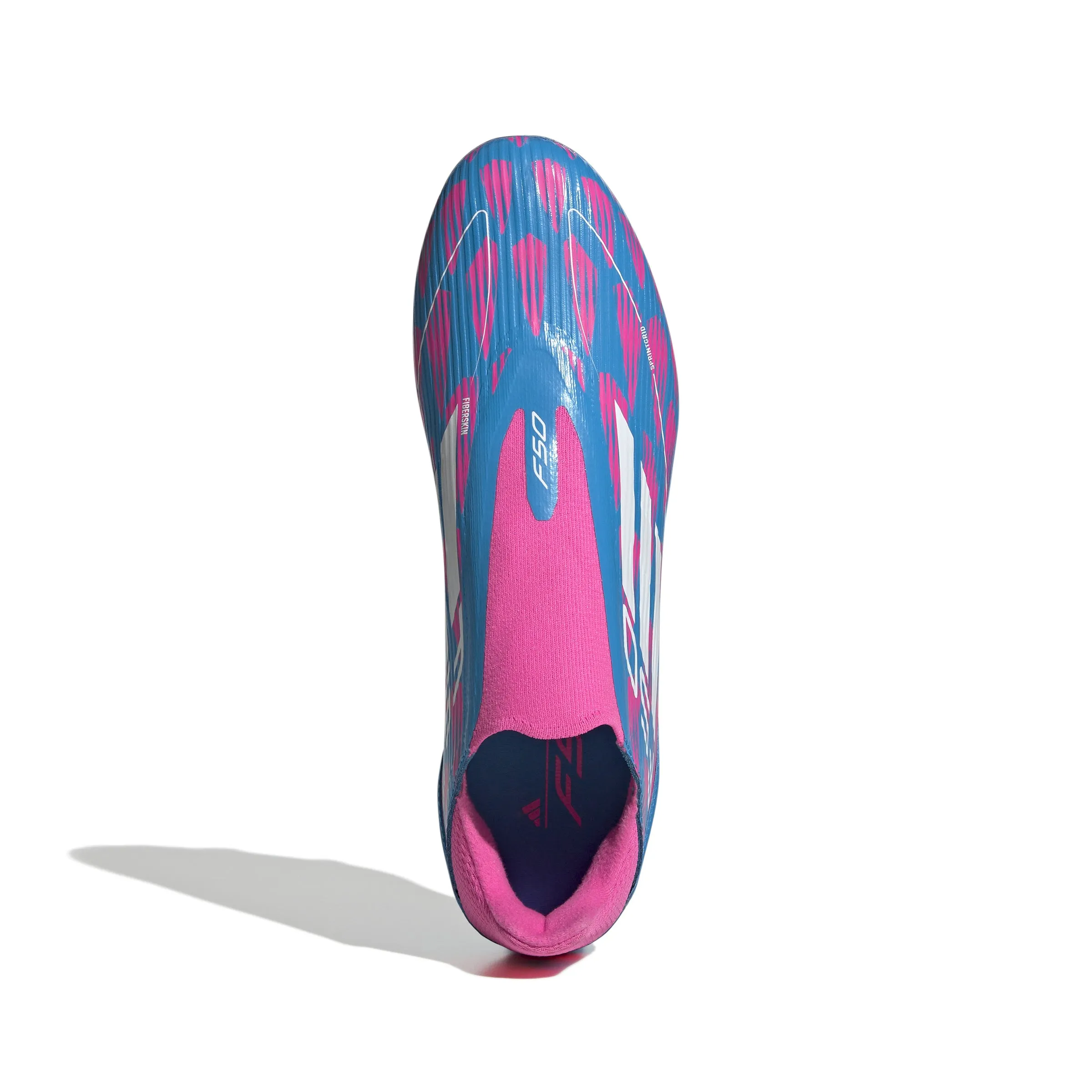 adidas F50 League Laceless FG Firm Ground Soccer Cleat Solar Blue/ White/ Solar Pink