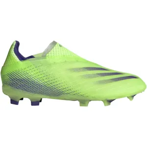 adidas X Ghosted  FG JUNIOR Firm Ground Soccer Cleat - Signal Green/Energy Ink/Semi Solar Slime