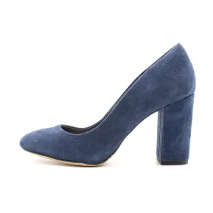 Aldo Pump Block High-Heel Shoes Suede Blue Colour For Women