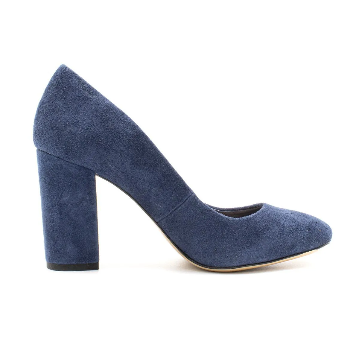 Aldo Pump Block High-Heel Shoes Suede Blue Colour For Women