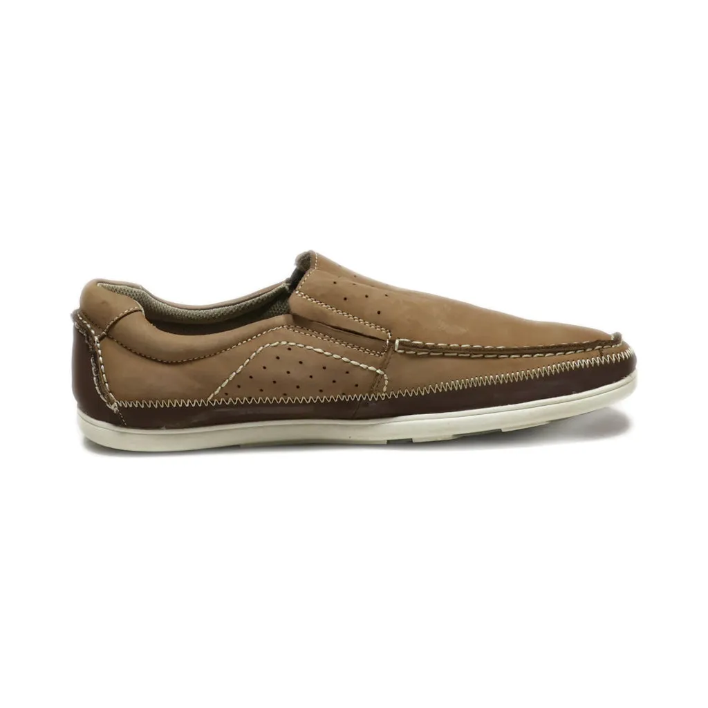 Am Shoe Company Loafers Nubuck Brown Colour For Men