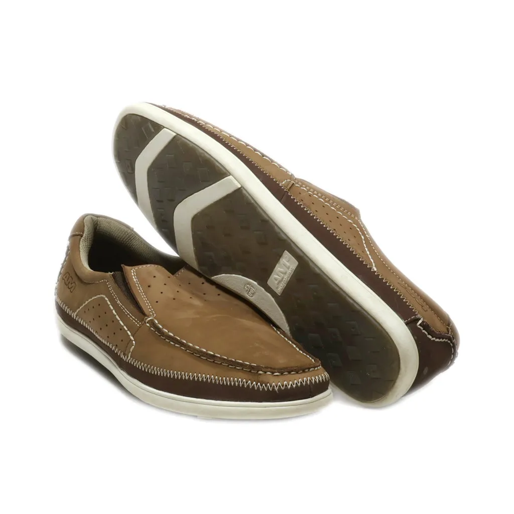 Am Shoe Company Loafers Nubuck Brown Colour For Men