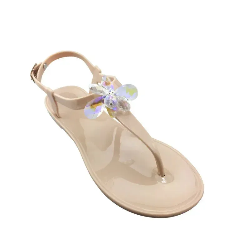 AMOZAE-- Black Flat Sandals