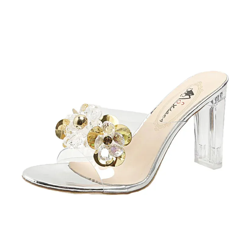 AMOZAE- - Rimocy Fashion Clear High Heels Sandals