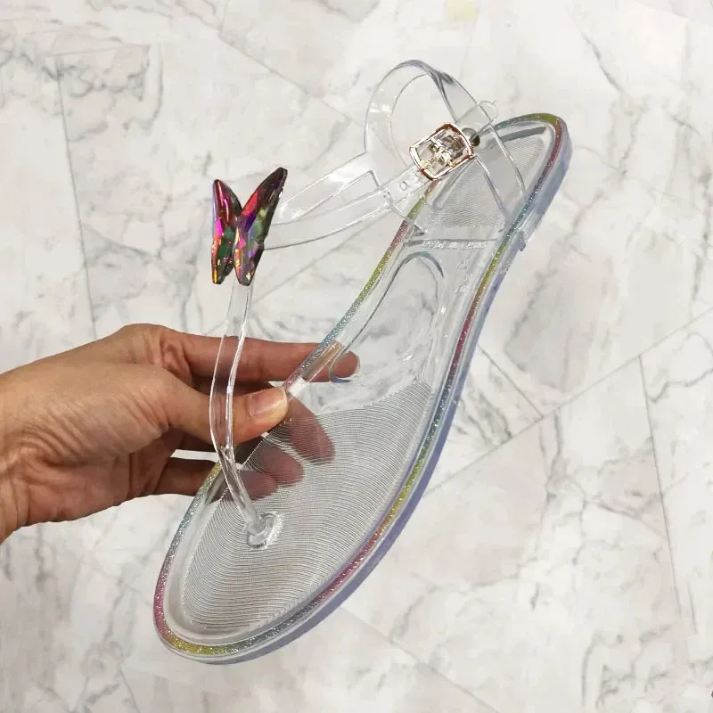 AMOZAE-- Transparent Jelly Sandals, Simple and Stylish