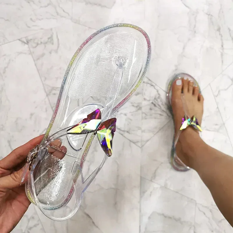 AMOZAE-- Transparent Jelly Sandals, Simple and Stylish