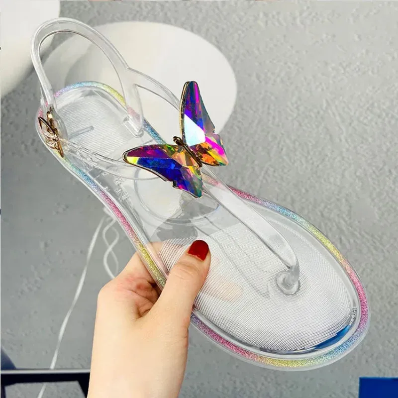 AMOZAE-- Transparent Jelly Sandals, Simple and Stylish