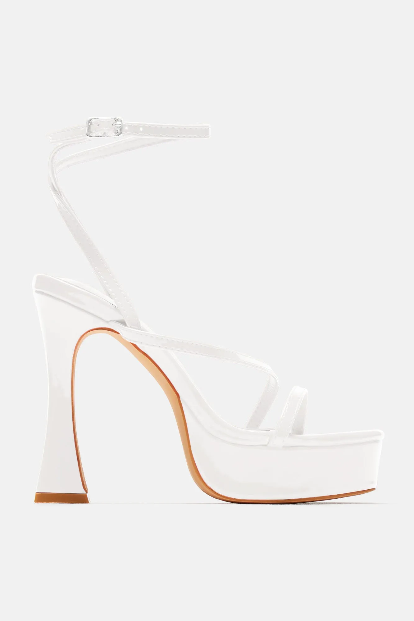 Andrea Platform Block Heels - White