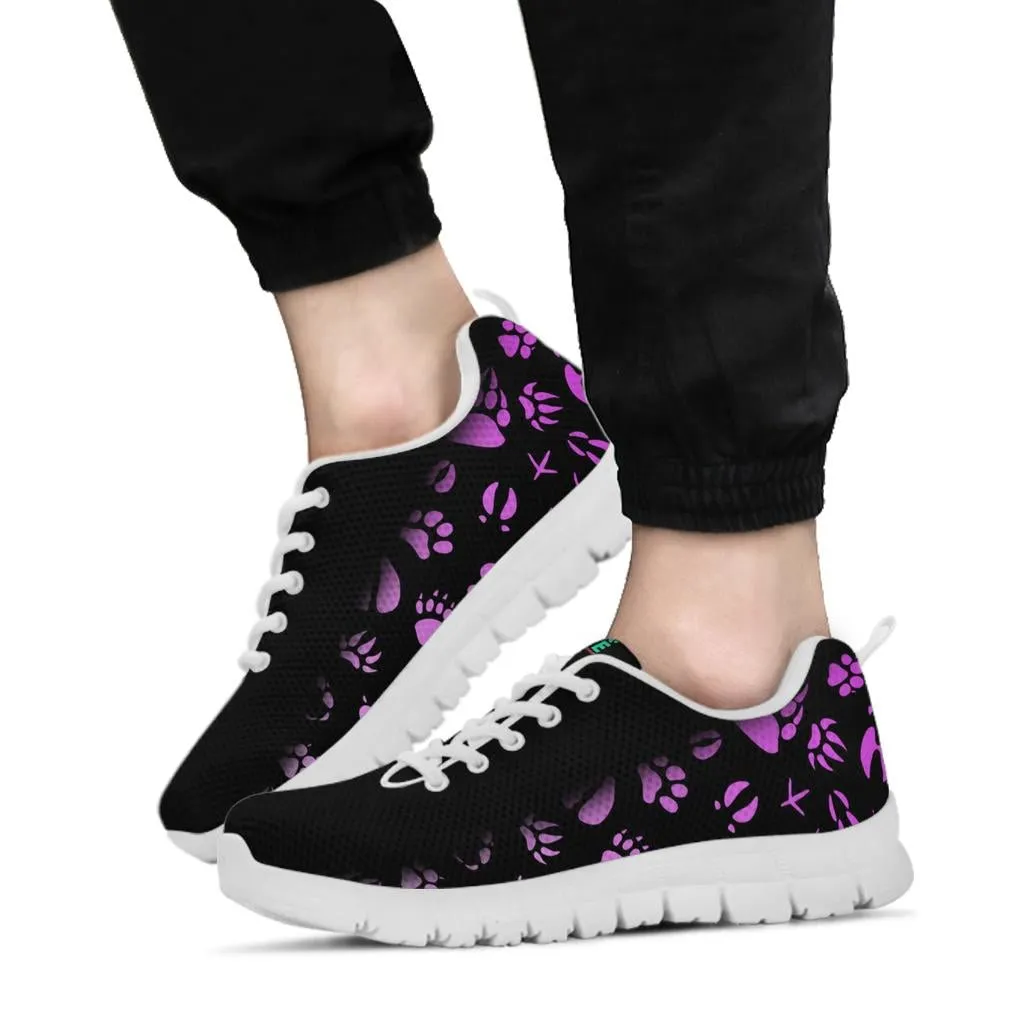 Animal Footprints Pink Gradient -  Women's Sneakers