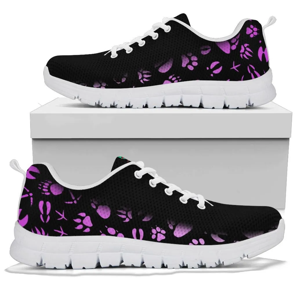 Animal Footprints Pink Gradient -  Women's Sneakers