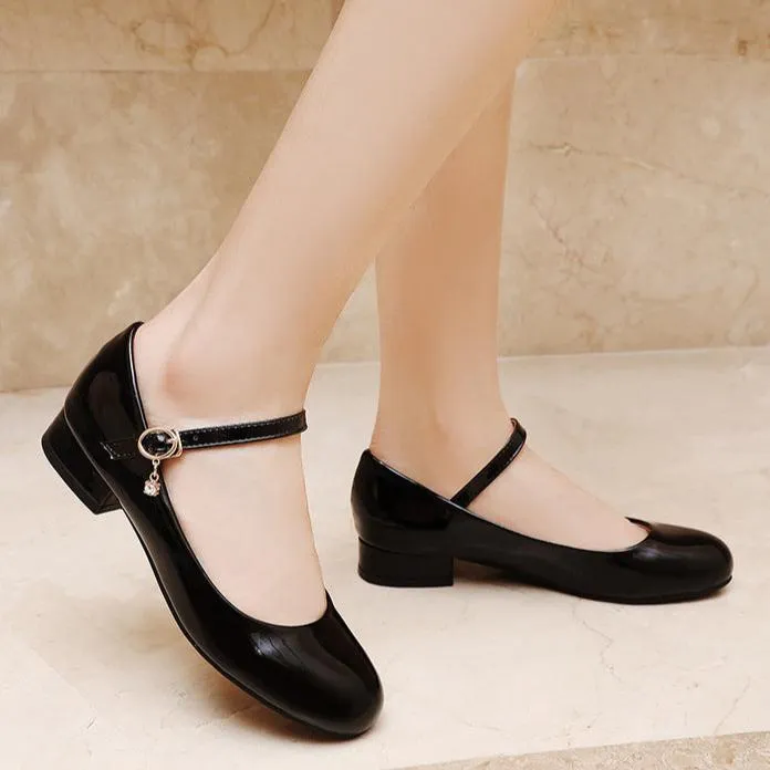 Ankle strap marry jane shoes party dress shoes