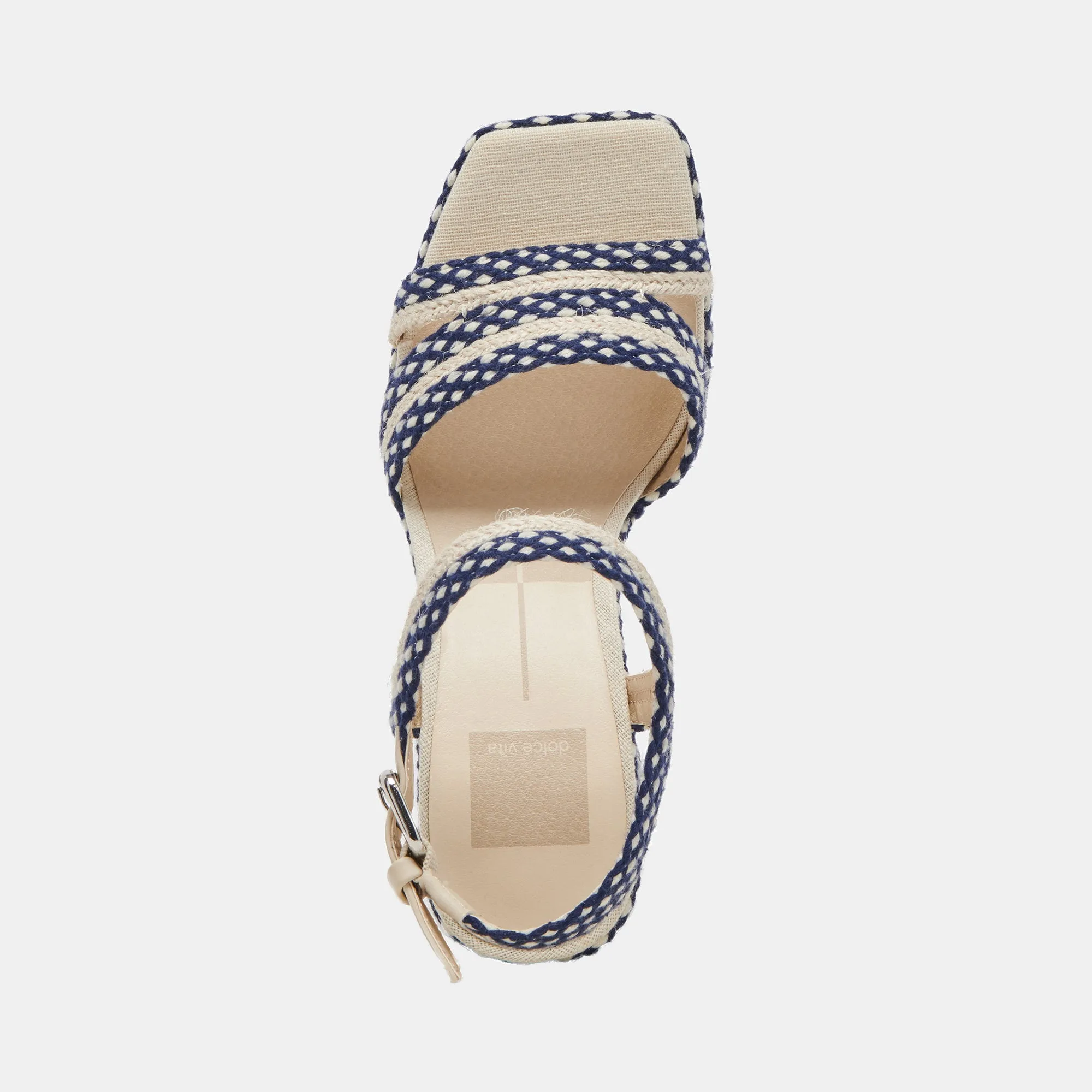 ARNELA HEELS NAVY MULTI WOVEN