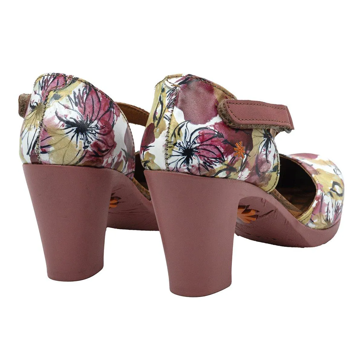 Art Floral Print High-Heel Shoes Leather Multicolour Colour For Women