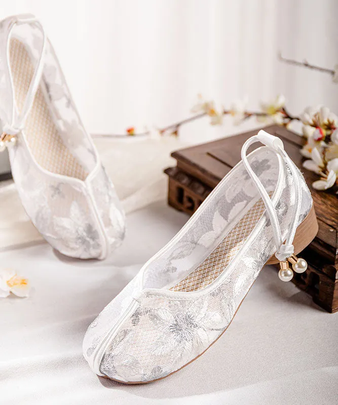 Art Splicing Hollow Out Embroideried Shoes Gold Tulle Fabric LY7628