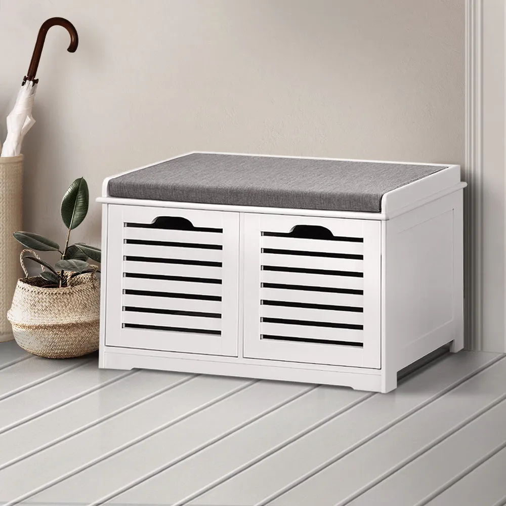 Artiss Shoe Rack Cabinet Bench White Caye