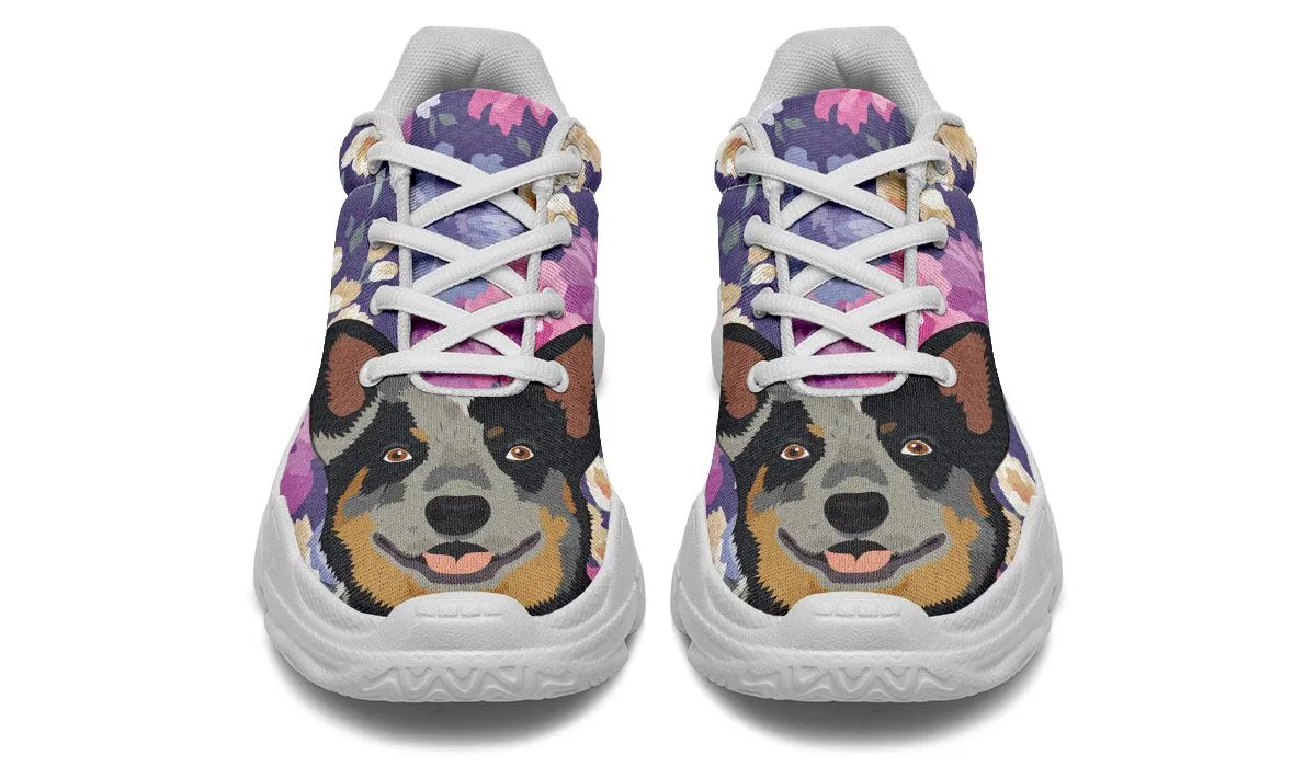 Australian Cattle Dog Portrait Chunky Sneakers