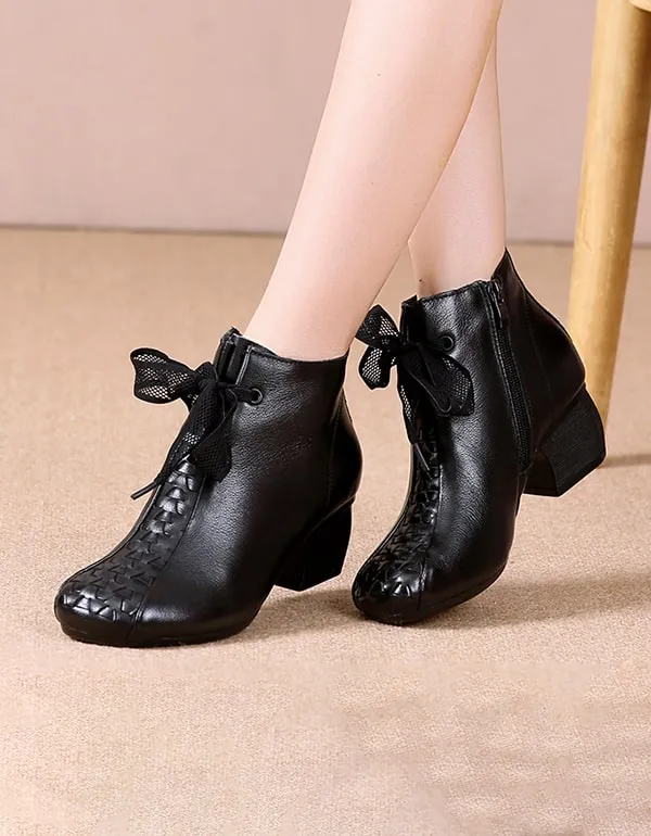 Autumn Winter Elegant Chunky Heels Retro Boots