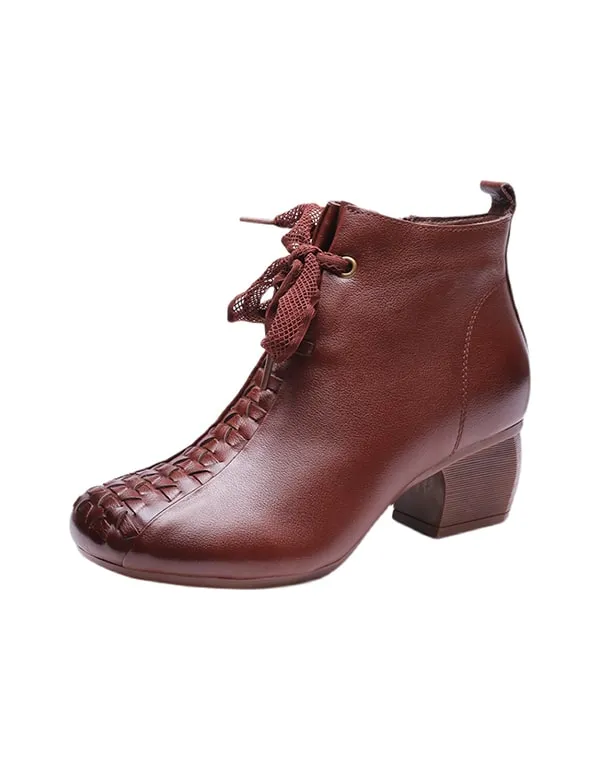 Autumn Winter Elegant Chunky Heels Retro Boots