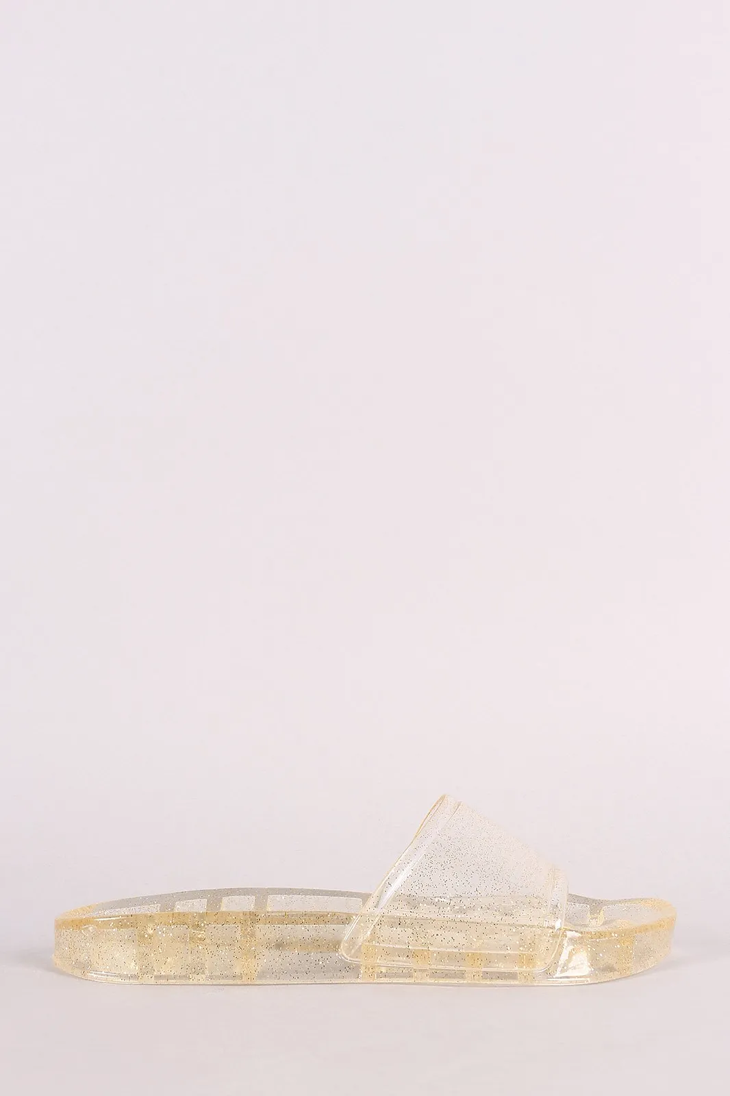 Bamboo Glitter Jelly Open Toe Slide Sandal