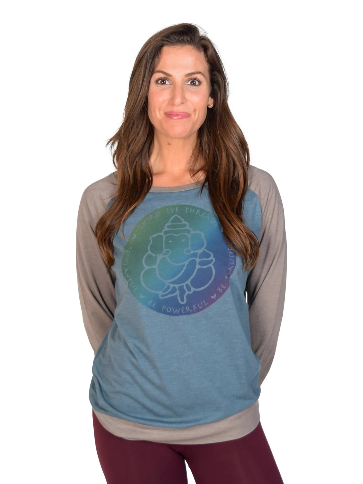 Be Playful, Be Powerful, Be Beautiful Rainbow Ganesh On Lightweight Raglan