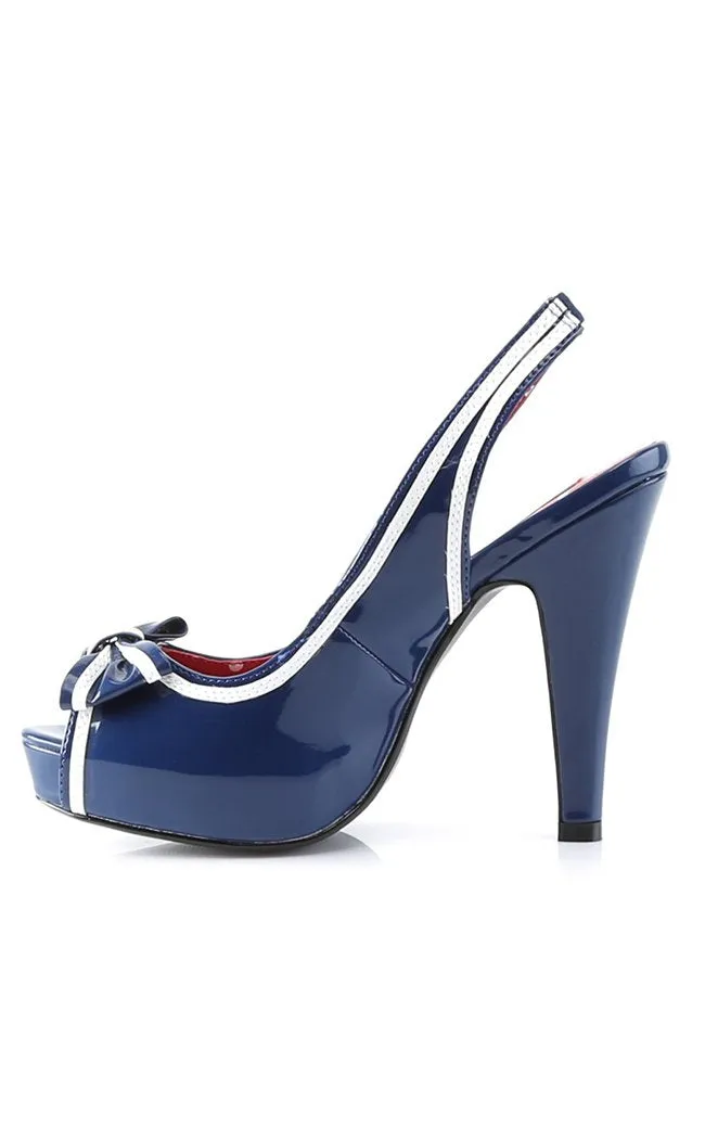 BETTIE-05 Navy Blue Pat Heels