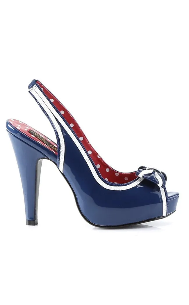 BETTIE-05 Navy Blue Pat Heels