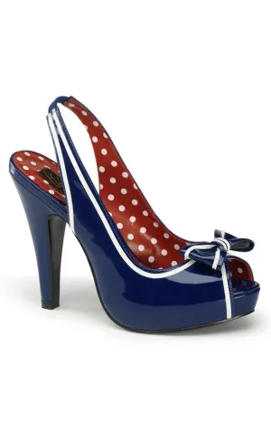 BETTIE-05 Navy Blue Pat Heels