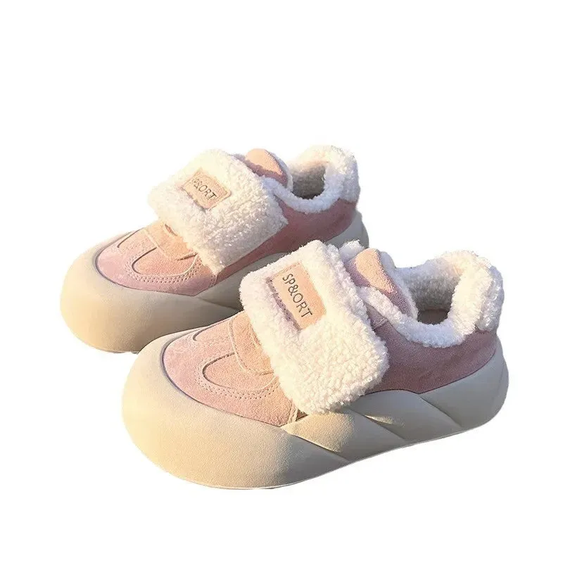 binfenxie  -  Fashion Casual Warm Cotton Shoes for Women Winter New Designer Fleecing Women's Vulcanize Shoes Pink Platform Board Shoe Ladies