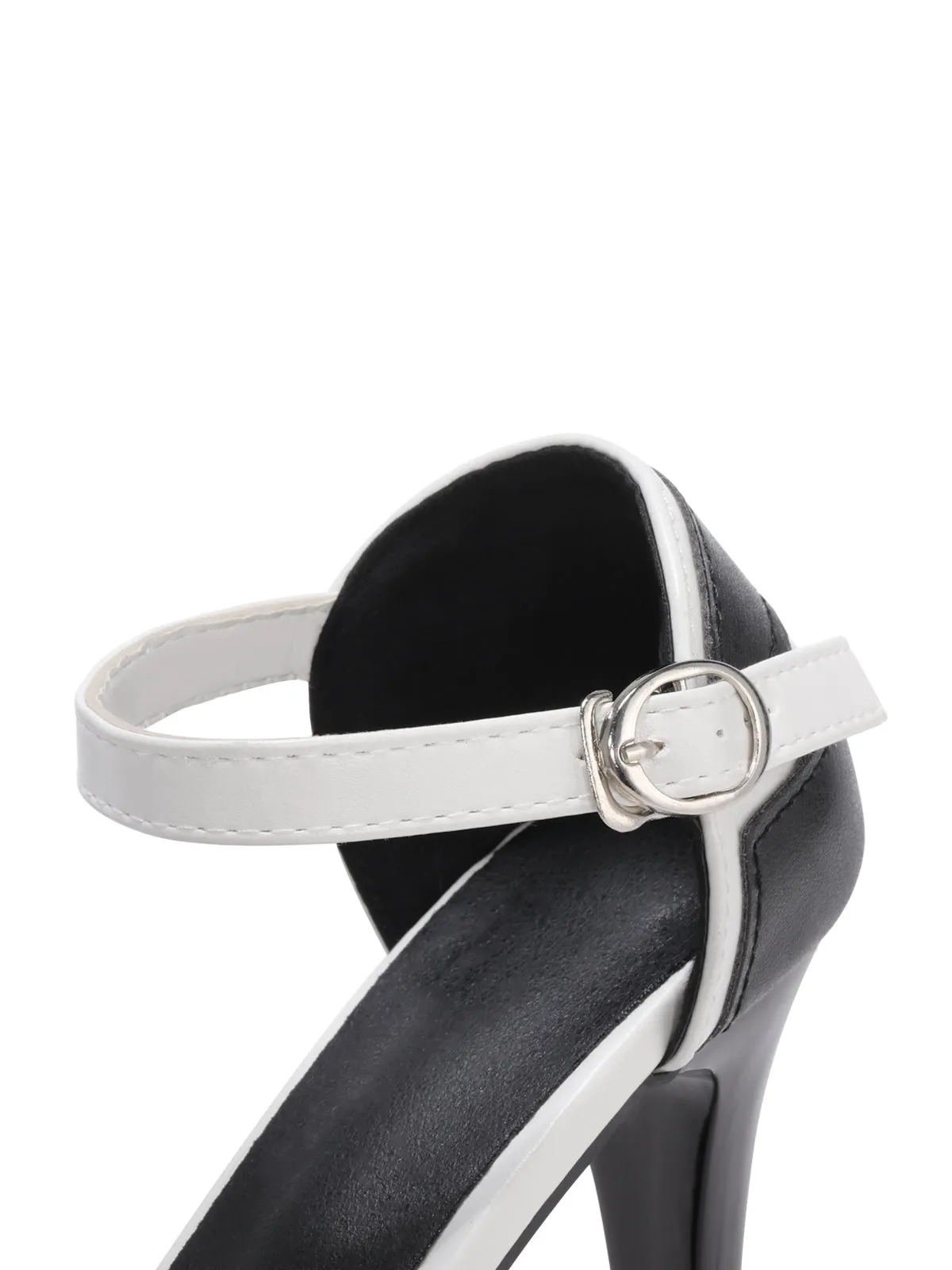 Black Fish Mouth Buckle High Heels Shoes