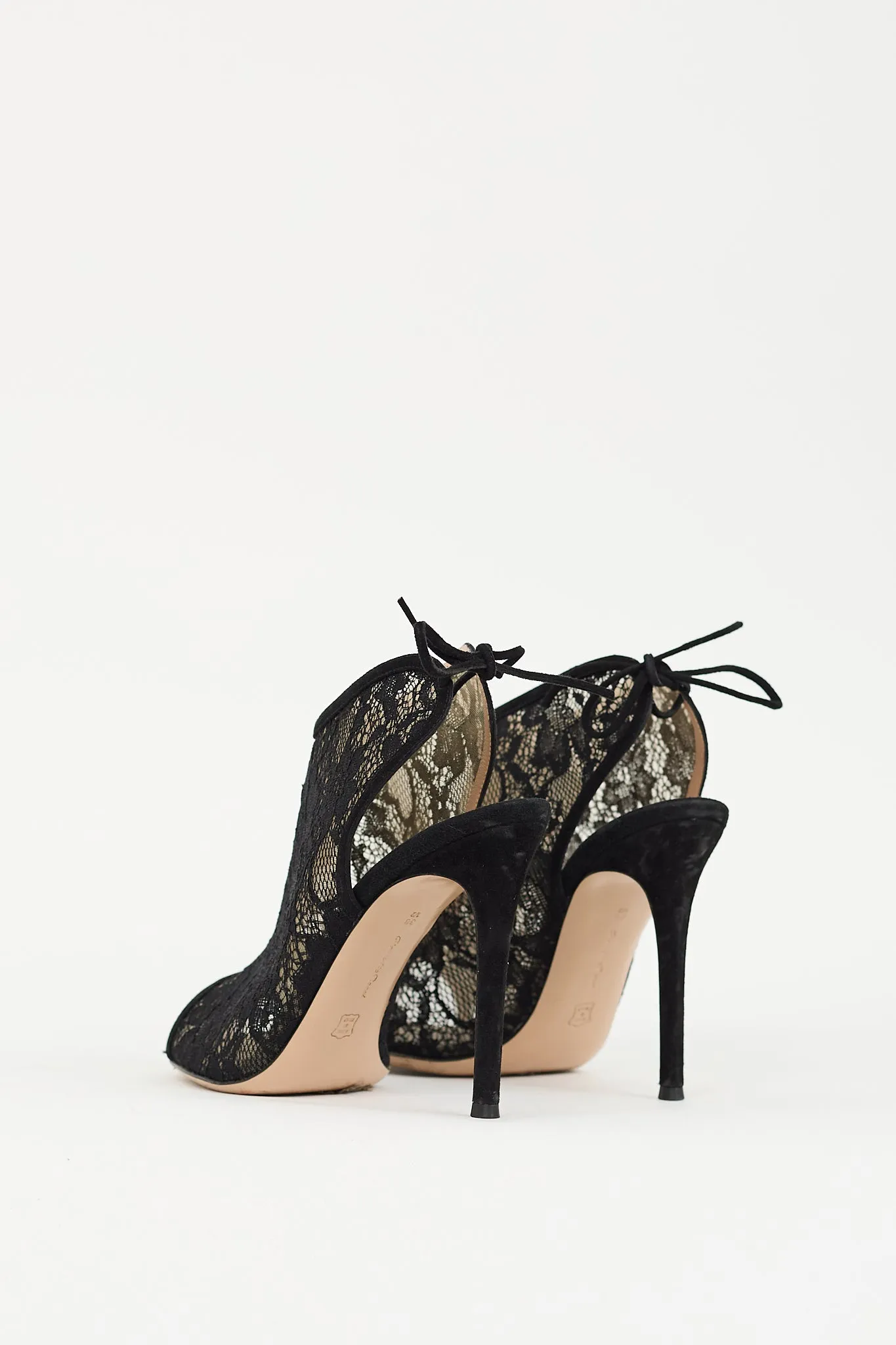 Black Lace Peep Toe Cut Out Heel