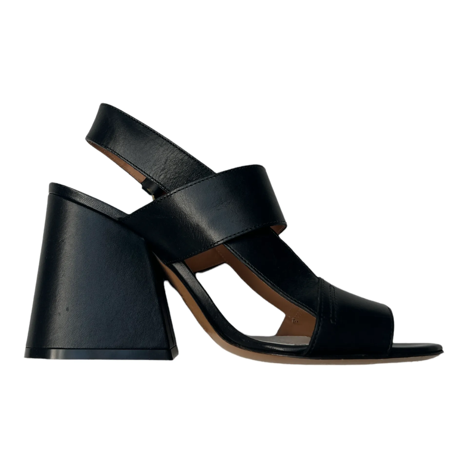 Black Leather Sandals - 7