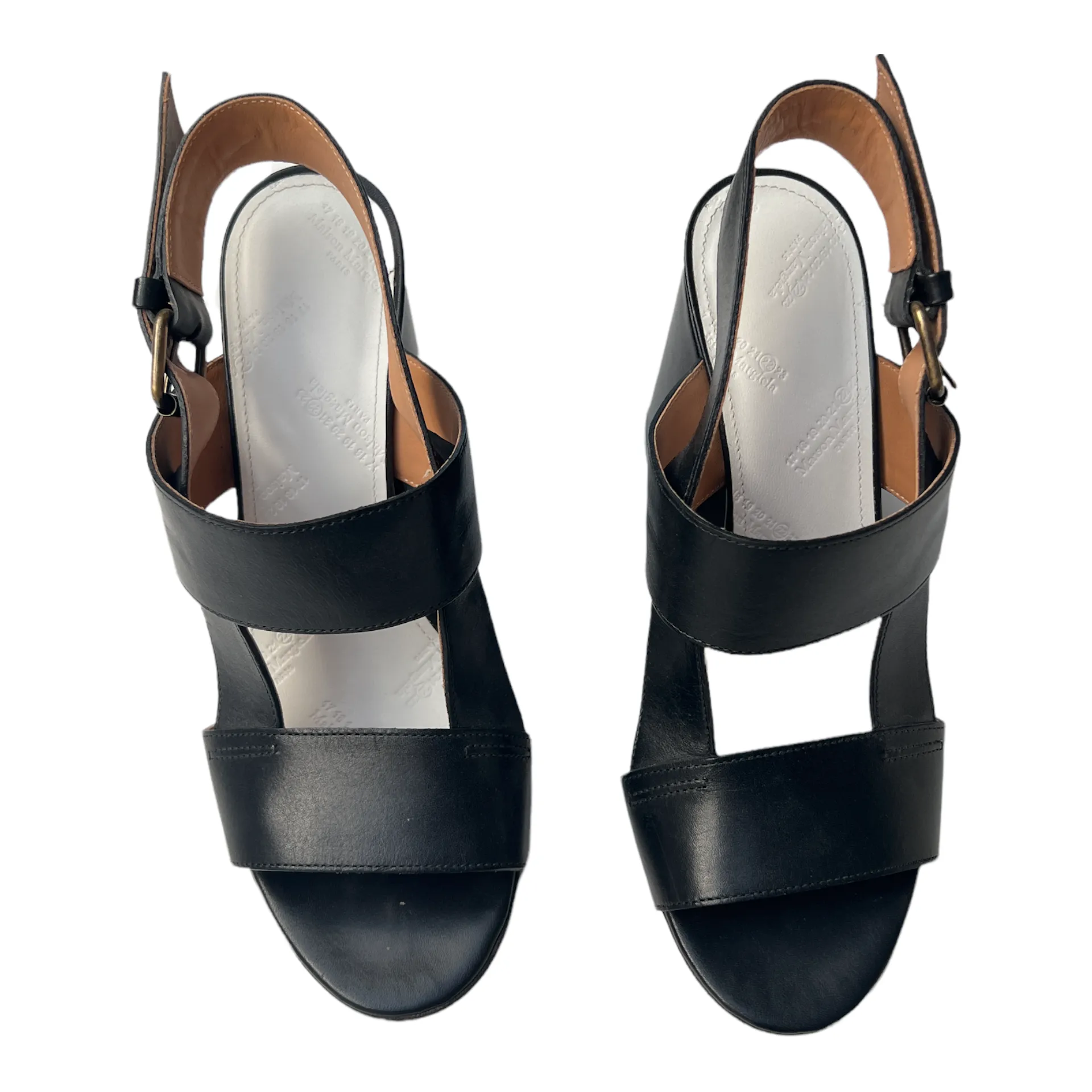 Black Leather Sandals - 7