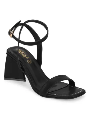 Black PU Triangular Heel Sandals (TC-SLC-B-79-BLK)