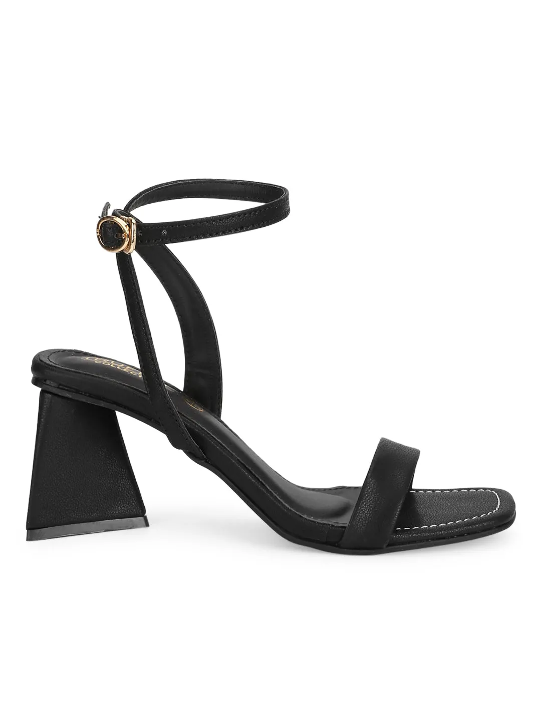 Black PU Triangular Heel Sandals (TC-SLC-B-79-BLK)