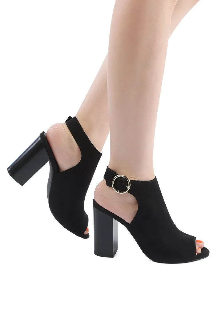 Block Heel Peep Toe Sandals