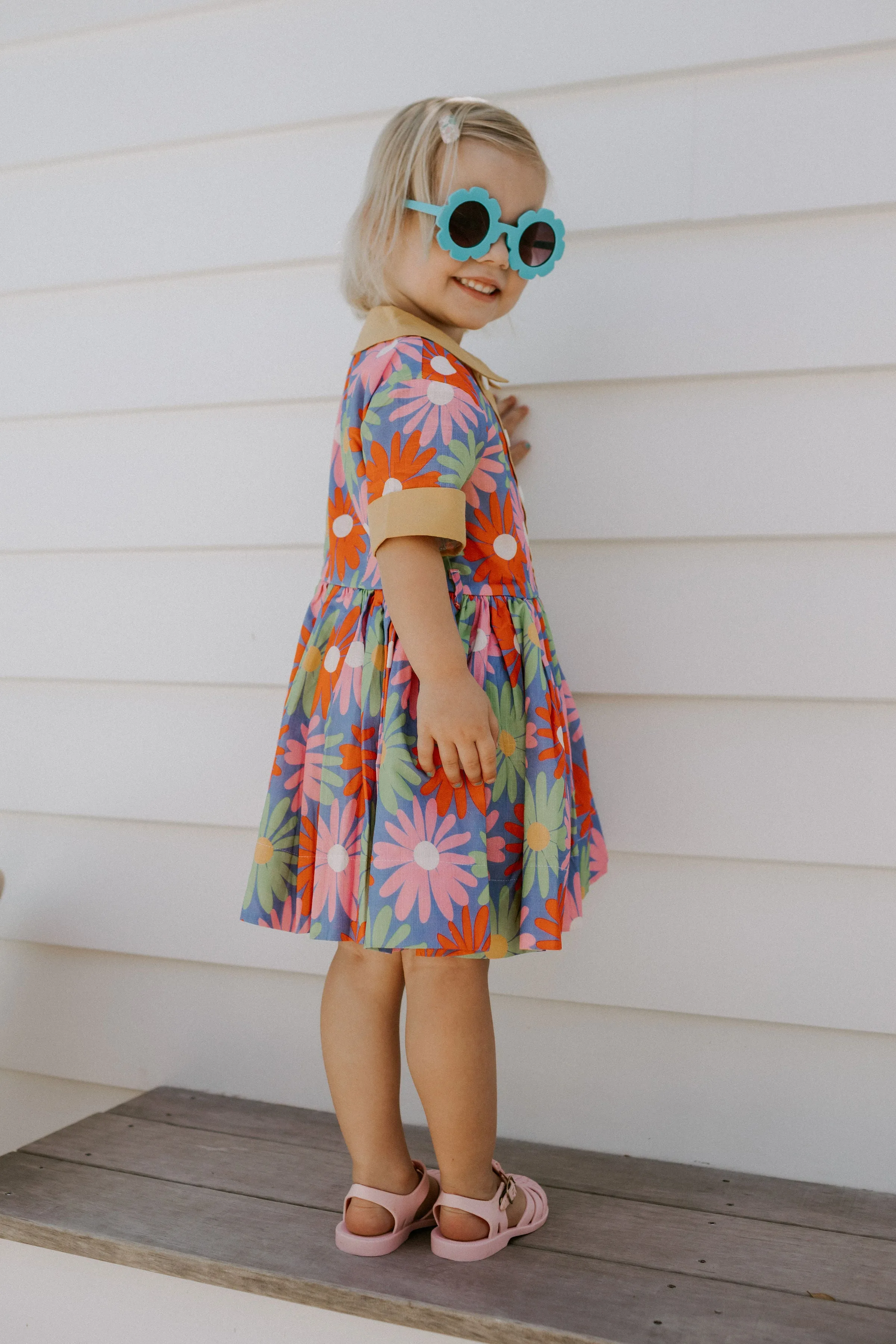 Blue Flower - Toddler Sunglasses