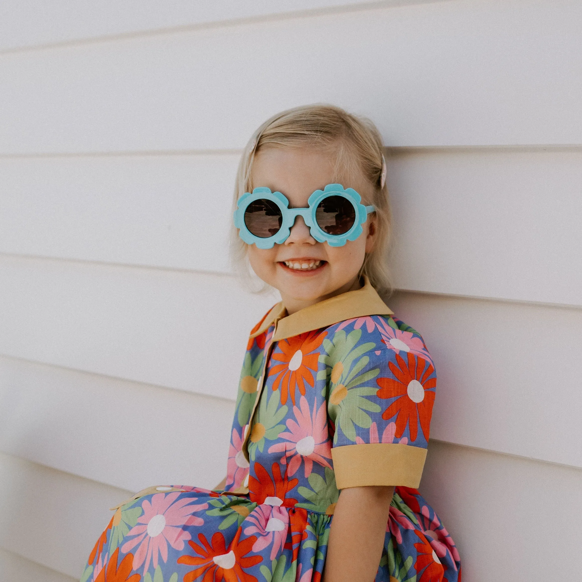 Blue Flower - Toddler Sunglasses