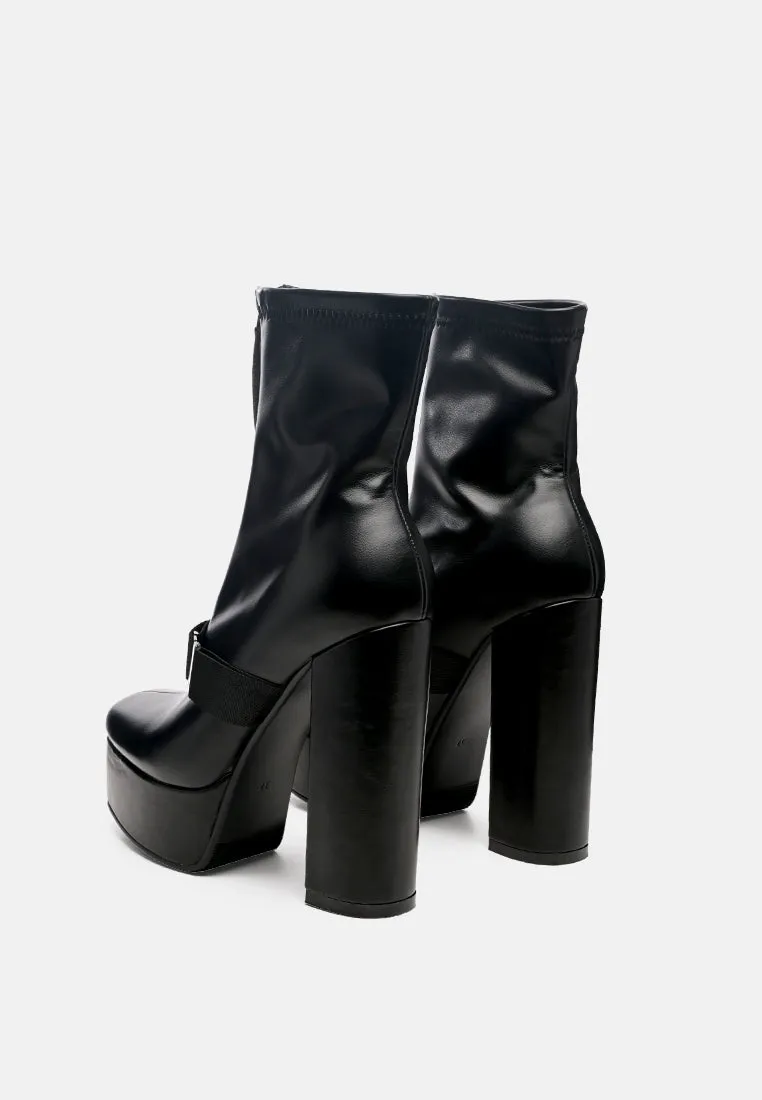 Boomer Chunky High Block Heel Boots