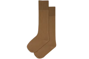 Boys 3/4 Plain Long Socks - Khaki