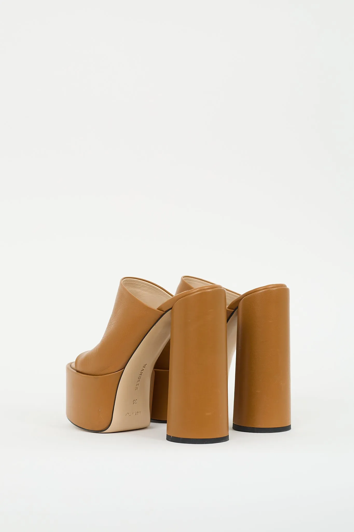 Brown Leather Electra Platform Heel