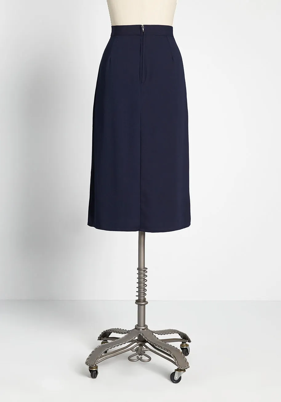 Buttoned Up in Style Midi Skirt