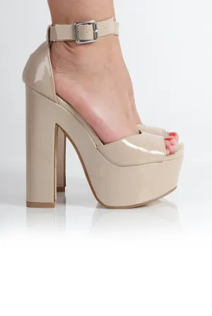 Camila Nude Peep Toe Heels