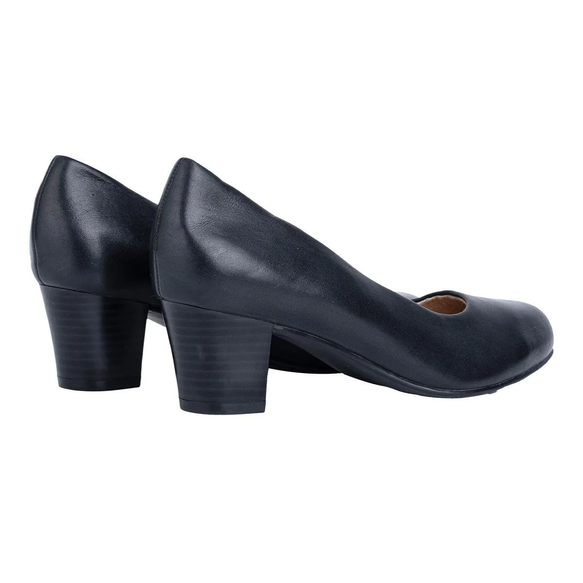 Caprice On Air Pump High-Heel Shoes Leather Black Colour For Women