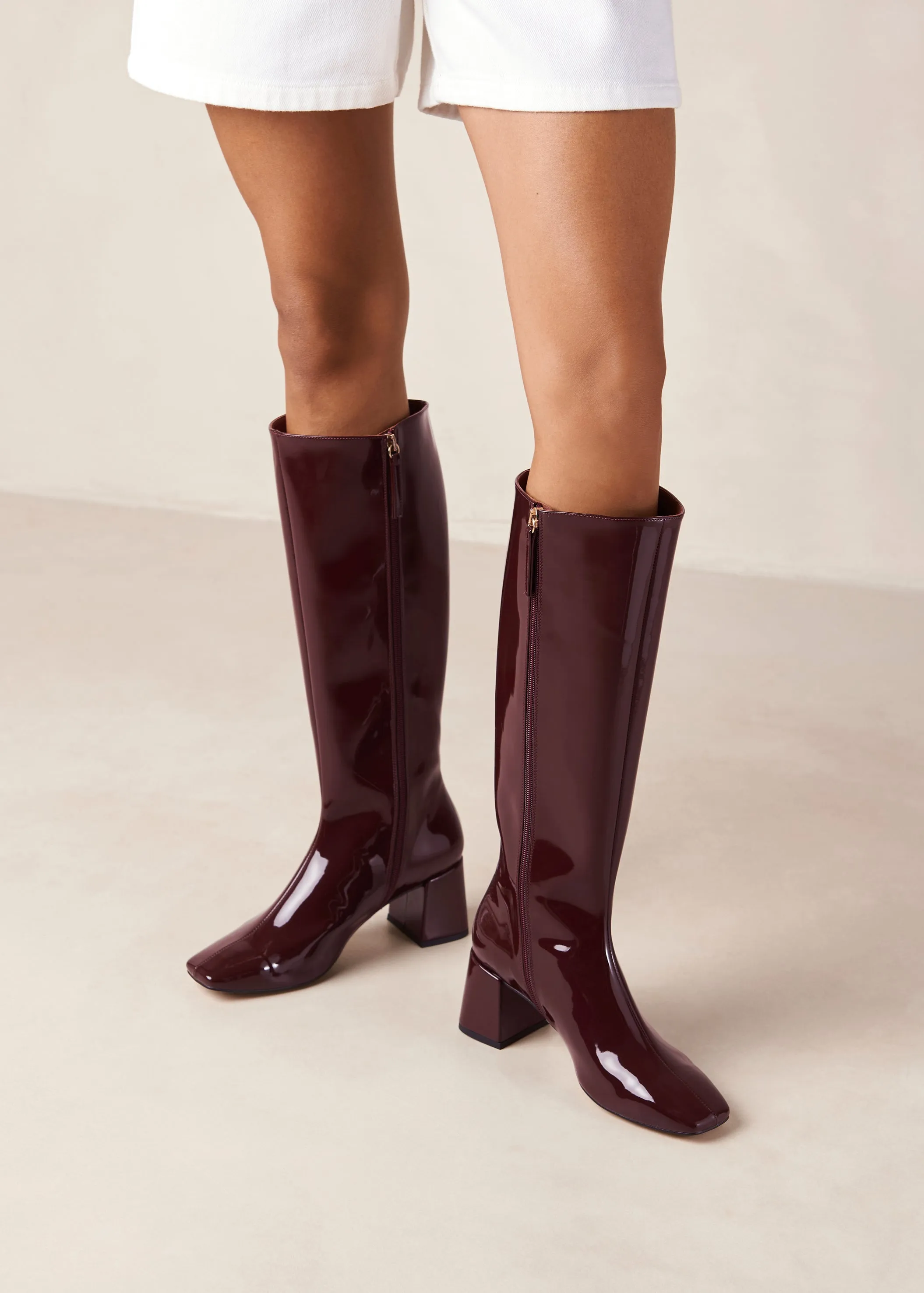 Chalk Onix Burgundy Vegan Leather Boots