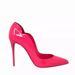 Christian Louboutin Hot Chick 100 Bright Pink Patent Leather Pump Heels 37.5 UK 4.5