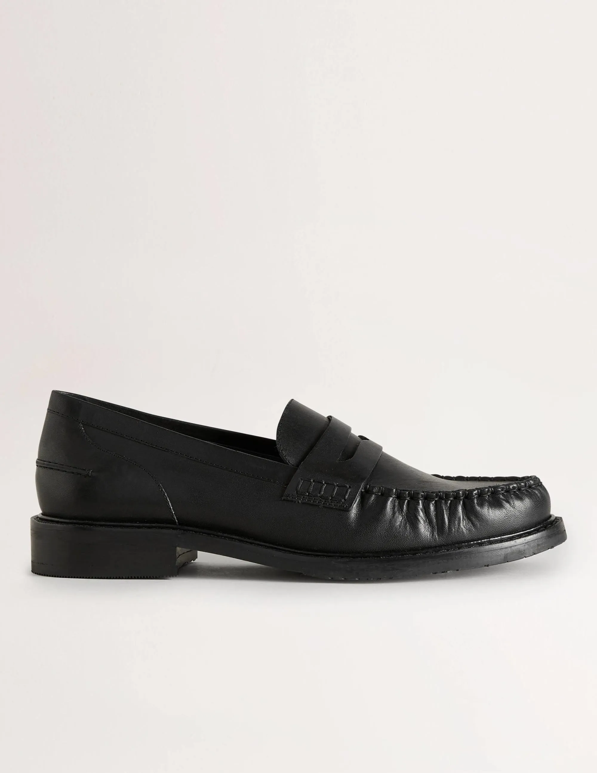 Classic Moccasin Loafers-Black Leather