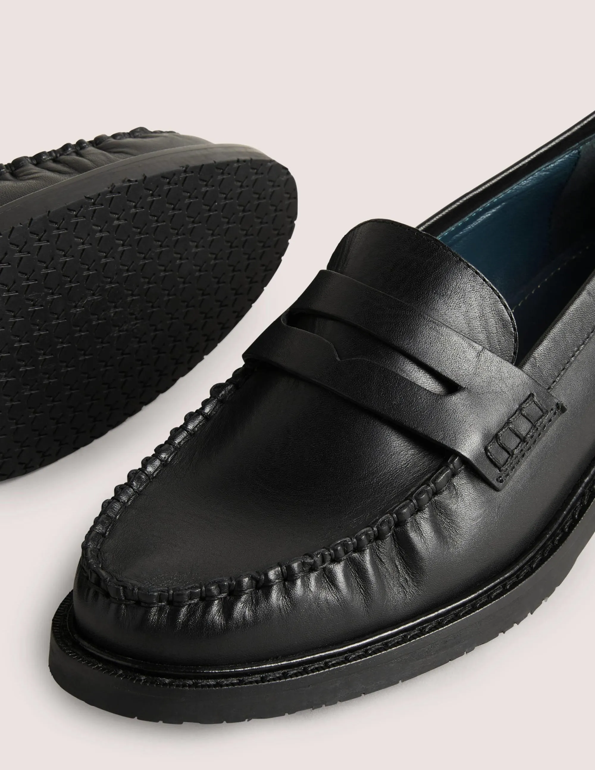 Classic Moccasin Loafers-Black Leather